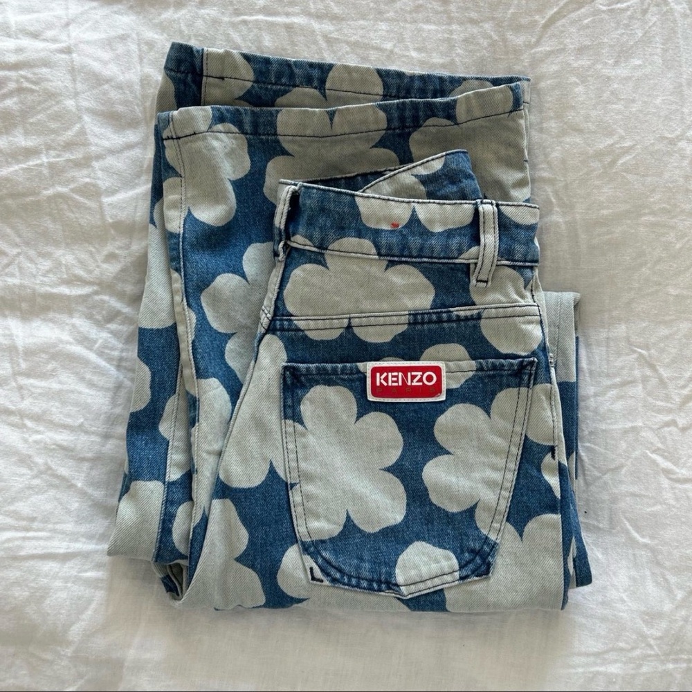 Kenzo Blue Floral Denim Jeans